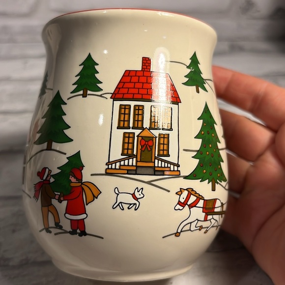 The Joy of Christmas Set of 2 coffee mugs holiday winter vintage Jamestown China - Picture 3 of 8
